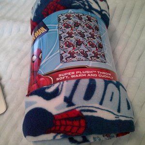 Spider Man Kids Throw Blanket Plush 46x60 New